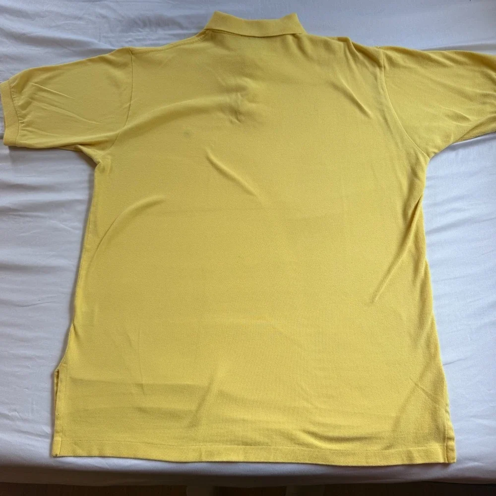 Vintage Polo Ralph Lauren Men's Large Yellow Blue Pony Polo Shirt 90s